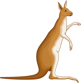 Elegant Australian Marsupial Kangaroo Clipart Illustration with Soft Color Palette