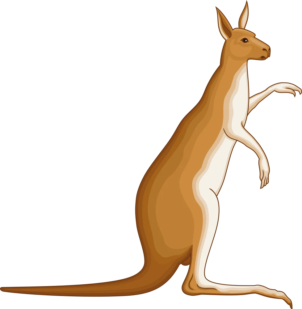 Elegant Australian Marsupial Kangaroo Clipart Illustration with Soft Color Palette