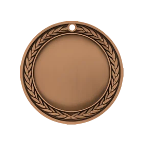 Elegant Bronze Laurel Wreath Medal Clipart with Blank Center Design