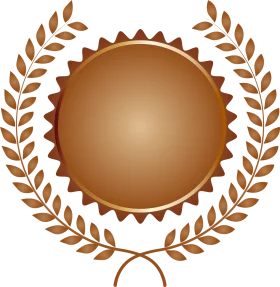 Elegant Bronze Laurel Wreath Medallion Clipart with Decorative Emblem Design