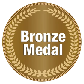 Elegant Bronze Medal Clipart with Laurel Wreath Achievement Symbol