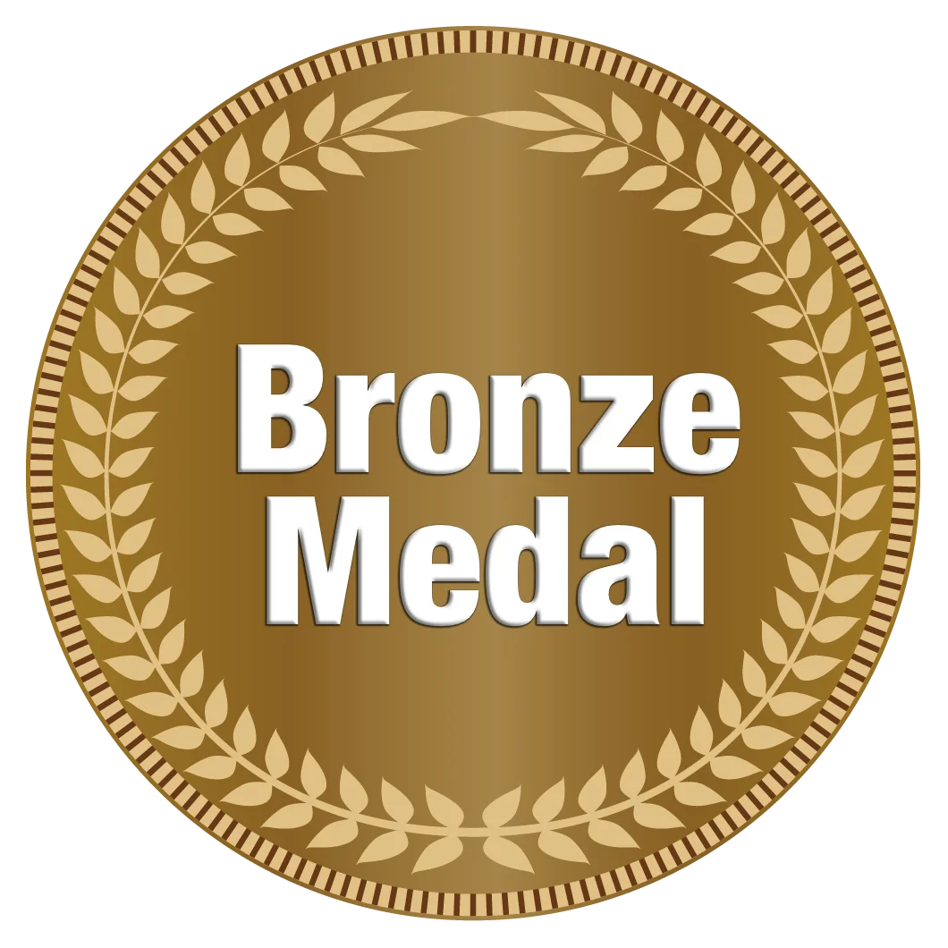 Elegant Bronze Medal Clipart with Laurel Wreath Achievement Symbol