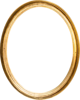 Elegant Golden Oval Picture Frame Clipart - Classic Vintage Antique Style Border
