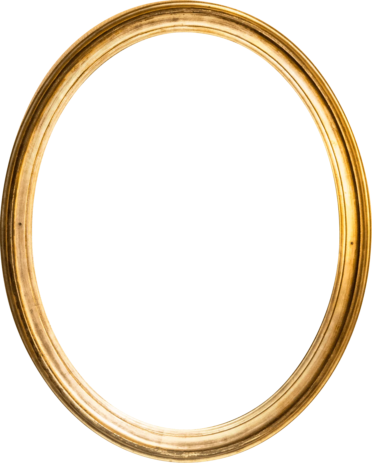 Elegant Golden Oval Picture Frame Clipart - Classic Vintage Antique Style Border