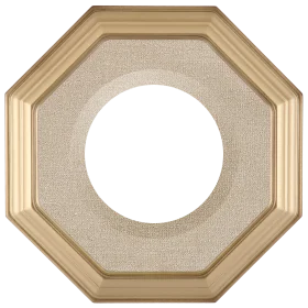 Elegant Octagonal Golden Bronze Frame Circular Clipart with Textured Background