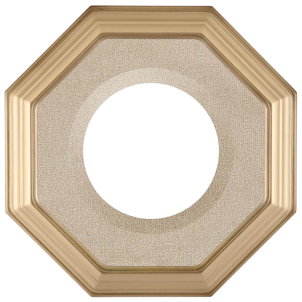 Elegant Octagonal Golden Bronze Frame Circular Clipart with Textured Background