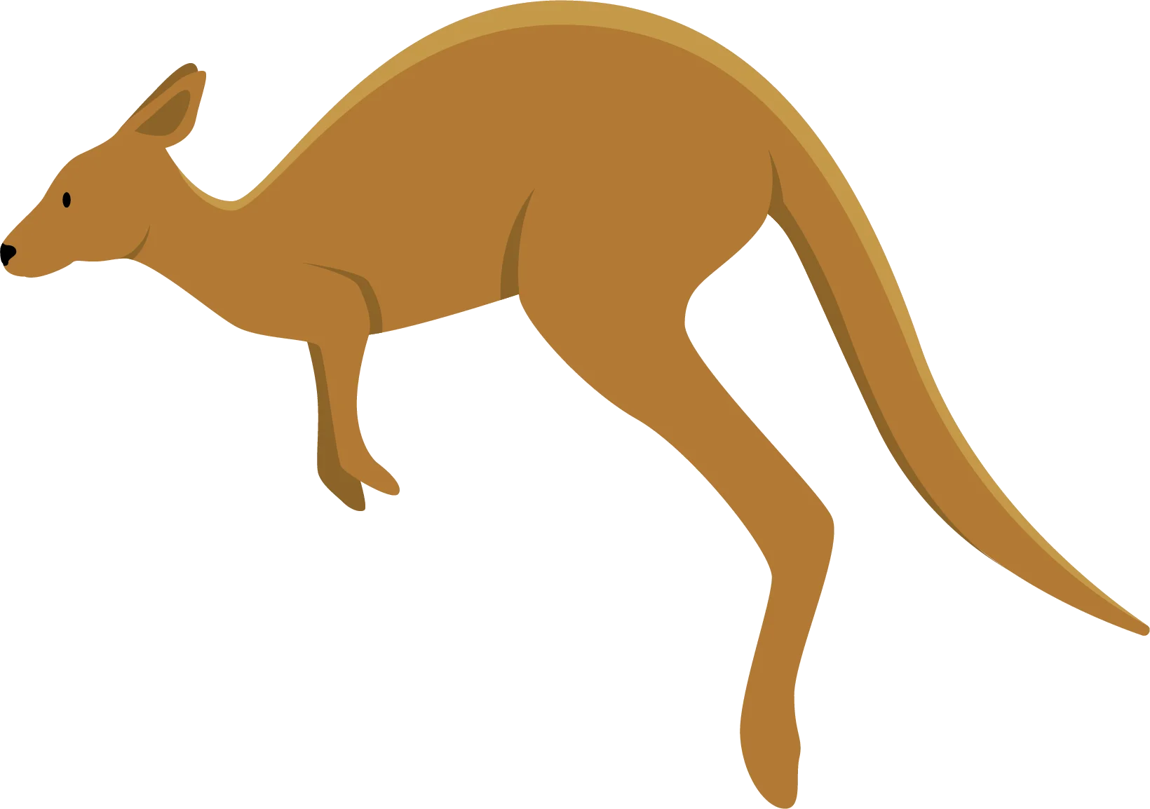 Minimalist Golden Brown Kangaroo Jumping Clipart Illustration