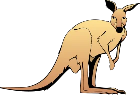 Minimalist Kangaroo Clipart Illustration with Soft Earthy Color Palette