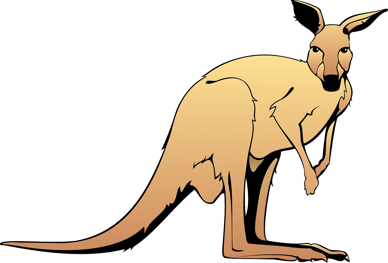 Minimalist Kangaroo Clipart Illustration with Soft Earthy Color Palette