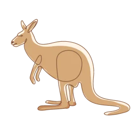 Minimalist Wooden Kangaroo Silhouette Clipart Design for Simple Graphic Projects