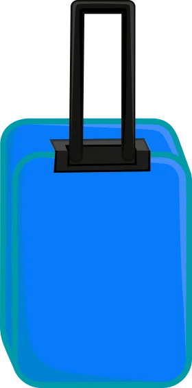 Simple Blue Travel Suitcase Clipart Illustration with Sleek Black Handle