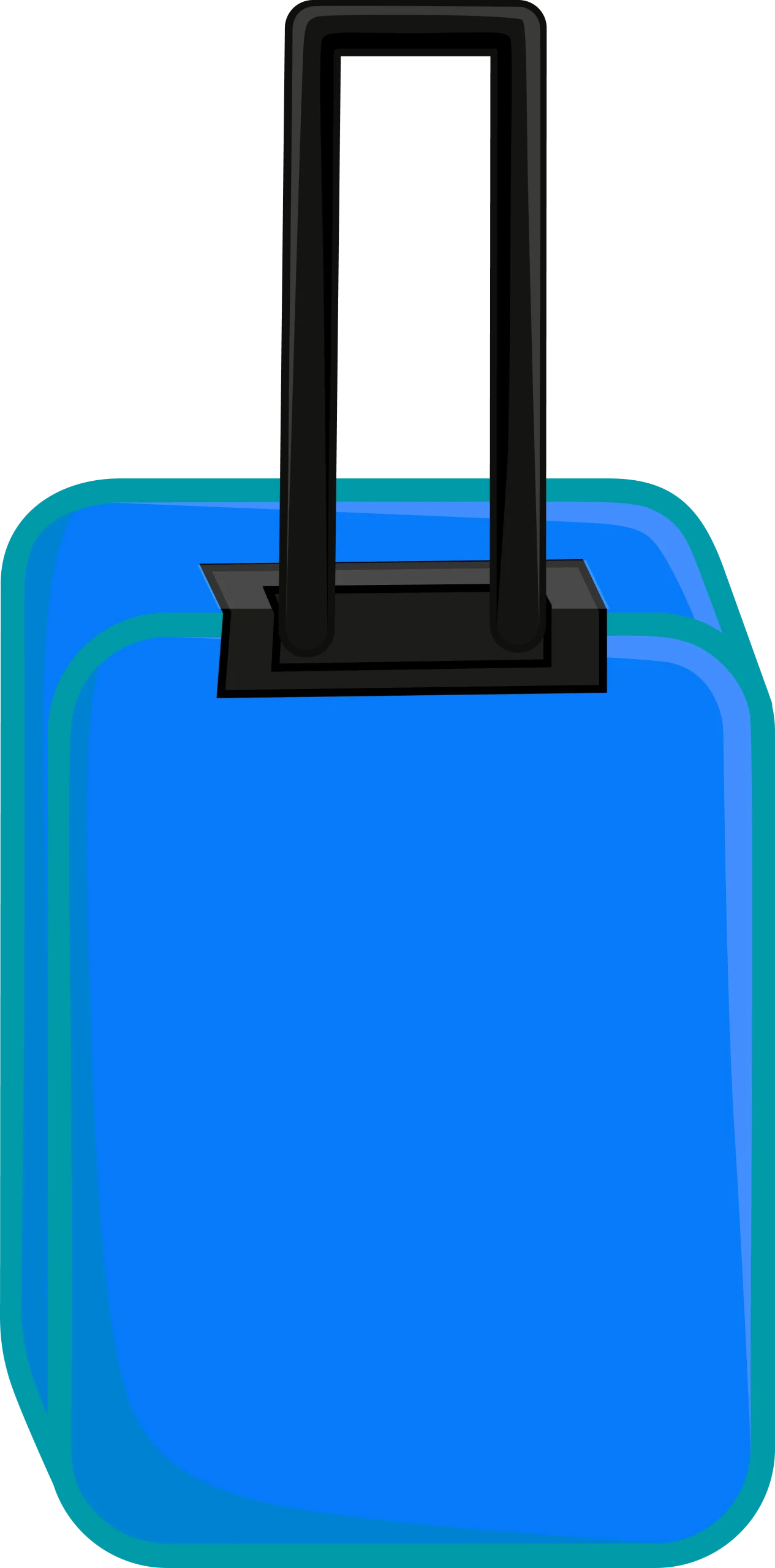 Simple Blue Travel Suitcase Clipart Illustration with Sleek Black Handle