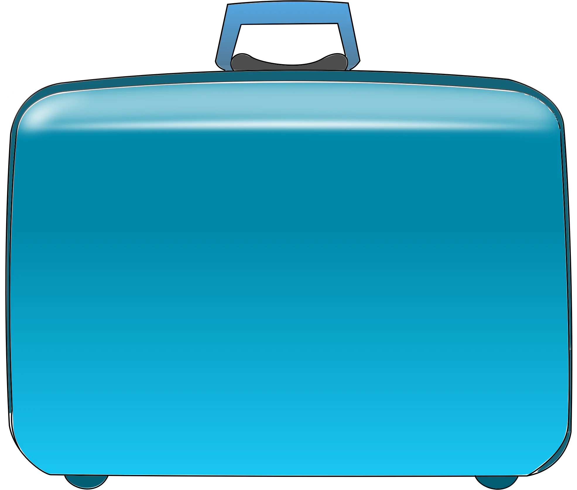 Sleek Azure Blue Travel Companion Luggage Clipart with Minimalist Design