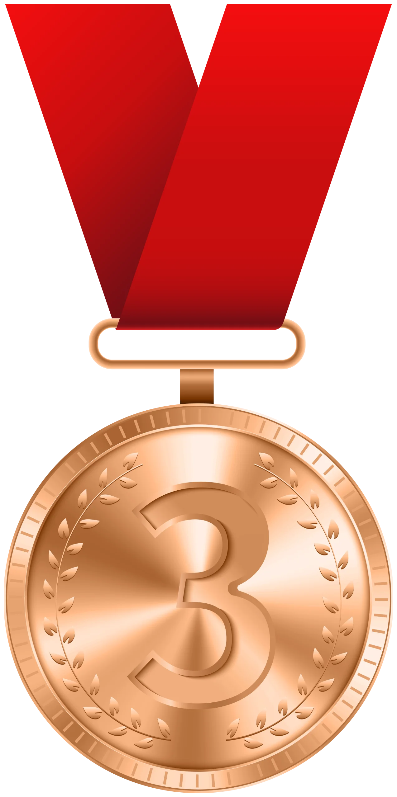 Third Place Bronze Medal Clipart: Commemorative Achievement Award Design