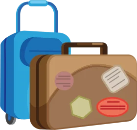 Travel-Ready Luggage Cartoon Clipart: Wanderlust Companions for Journey Adventures