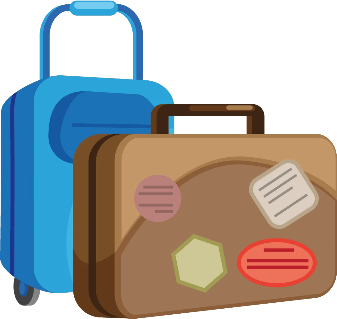Travel-Ready Luggage Cartoon Clipart: Wanderlust Companions for Journey Adventures