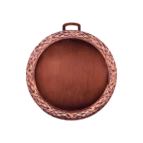 Vintage Bronze Circular Medal Clipart with Textured Laurel Wreath Border