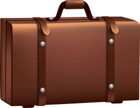 Vintage Brown Leather Briefcase Clipart - Classic Travel Companion Illustration