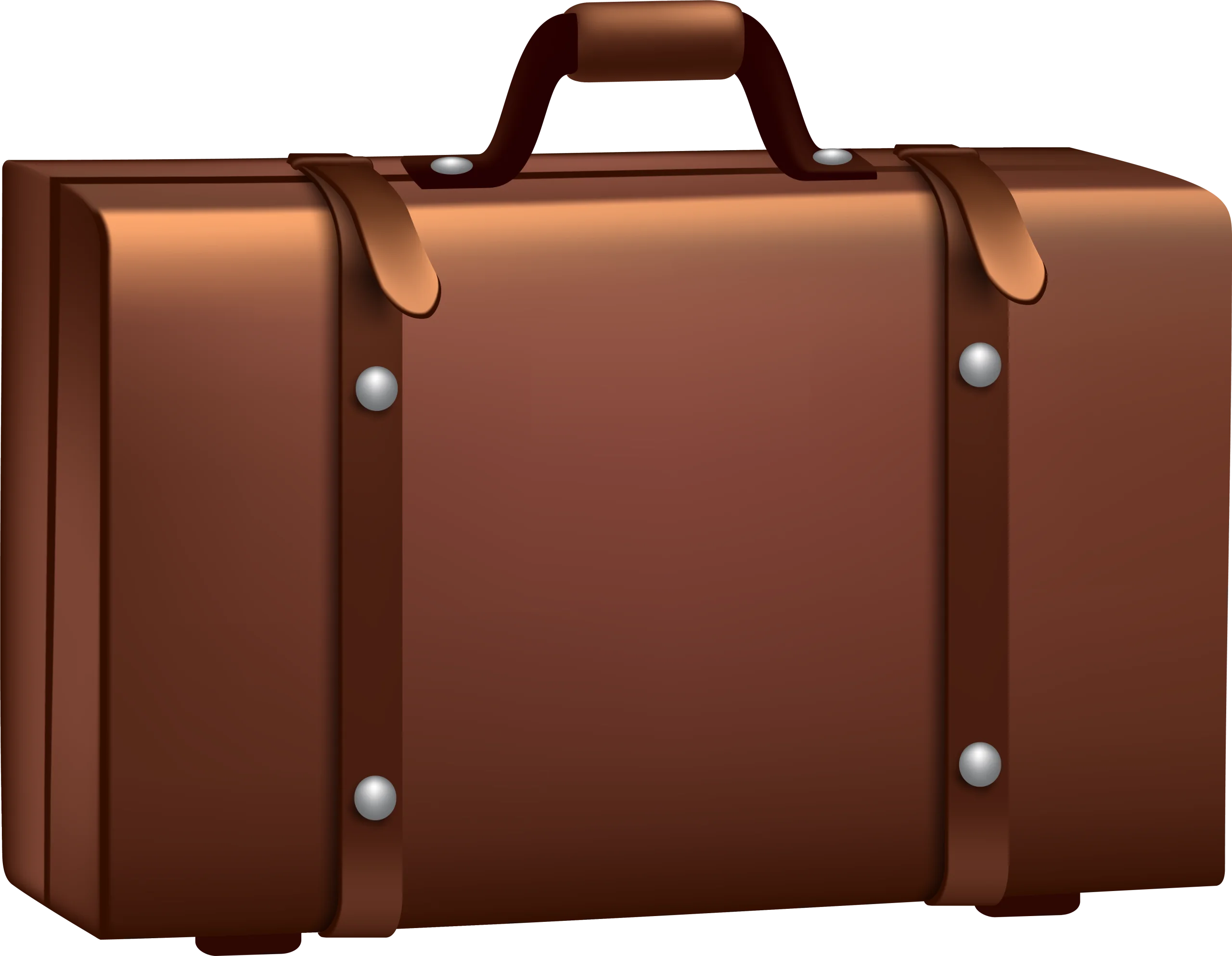 Vintage Brown Leather Briefcase Clipart - Classic Travel Companion Illustration
