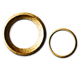 Weathered Bronze Metallic Rings Vintage Clipart - Antique Circular Metalwork Illustration