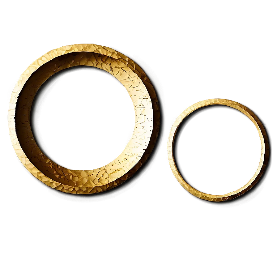 Weathered Bronze Metallic Rings Vintage Clipart - Antique Circular Metalwork Illustration