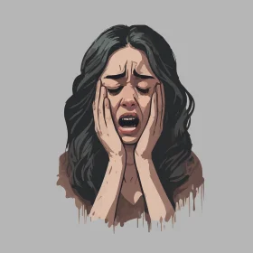 Anguish Unveiled: A Powerful Emotional Clipart Portraying Overwhelming Despair