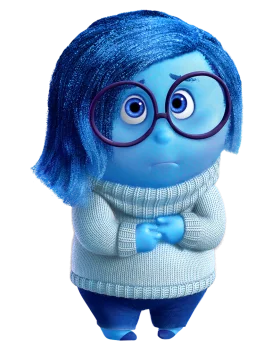 Blue Sadness Emotion Character Clipart: A Melancholic Animated Illustration