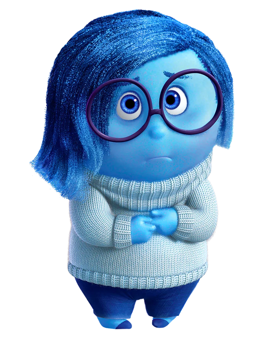 Blue Sadness Emotion Character Clipart: A Melancholic Animated Illustration