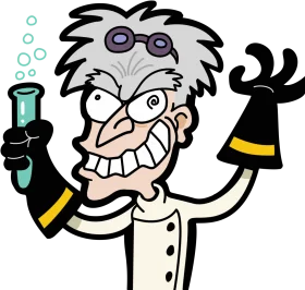 Eccentric Mad Scientist Clipart: A Whimsical Cartoon Laboratory Character