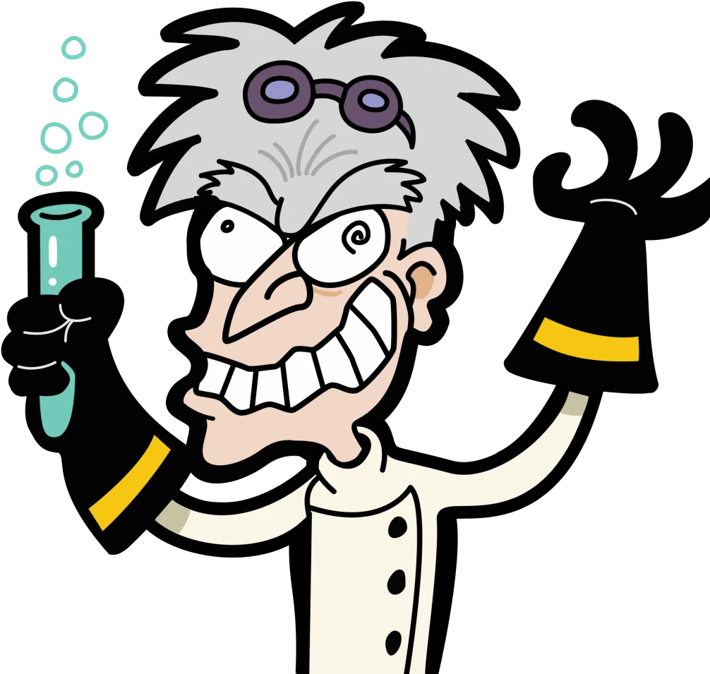 Eccentric Mad Scientist Clipart: A Whimsical Cartoon Laboratory Character