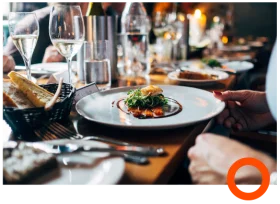 Elegant Fine Dining Restaurant Clipart Showcasing Gourmet Plated Cuisine