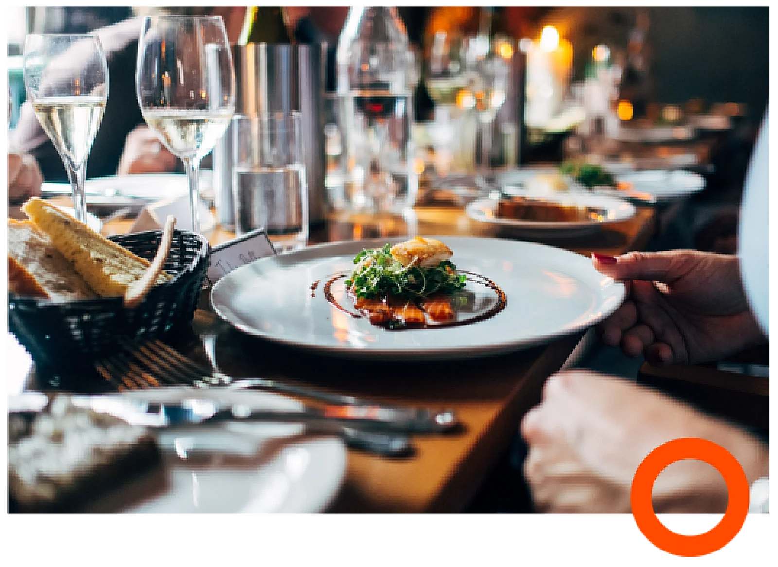 Elegant Fine Dining Restaurant Clipart Showcasing Gourmet Plated Cuisine