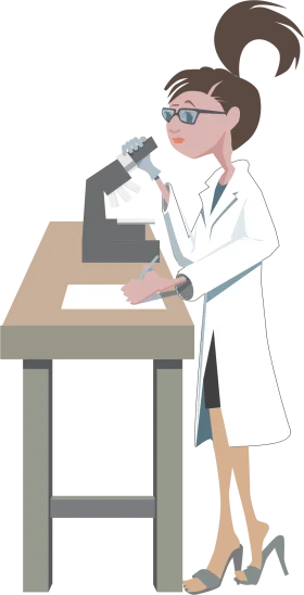 Female Scientist Conducting Research in Laboratory Clipart Illustration