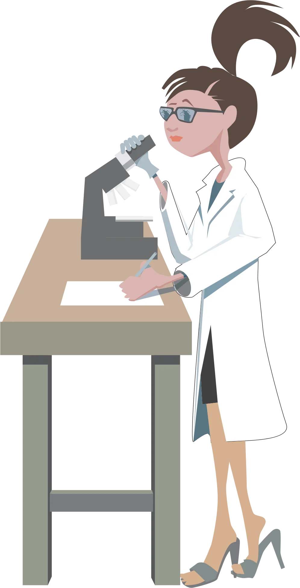 Female Scientist Conducting Research in Laboratory Clipart Illustration