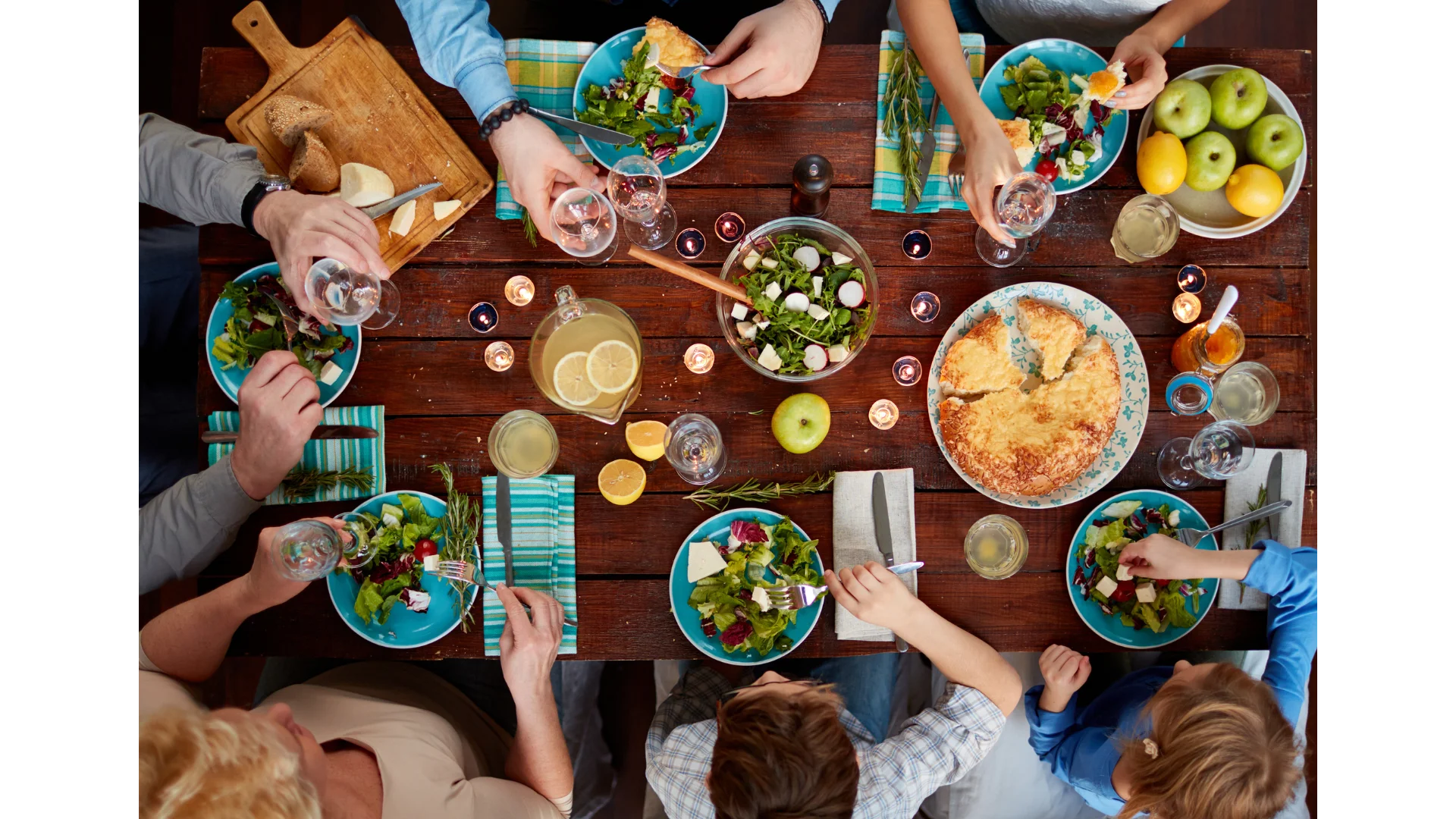 Heartwarming Family Gathering Around Dinner Table Meal Time Clipart Scene