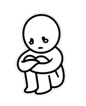 Lonely Stick Figure Clipart Expressing Emotional Vulnerability and Isolation