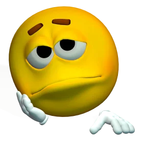 Melancholic 3D Emoji Clipart: Expressive Yellow Sphere of Emotional Dejection
