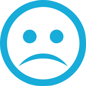Melancholic Blue Circular Sad Face Clipart Expressing Emotional Distress
