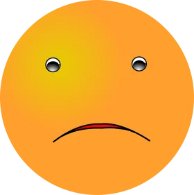 Melancholic Orange Emoji Clipart: Expressing Downcast Emotions with Simple Lines
