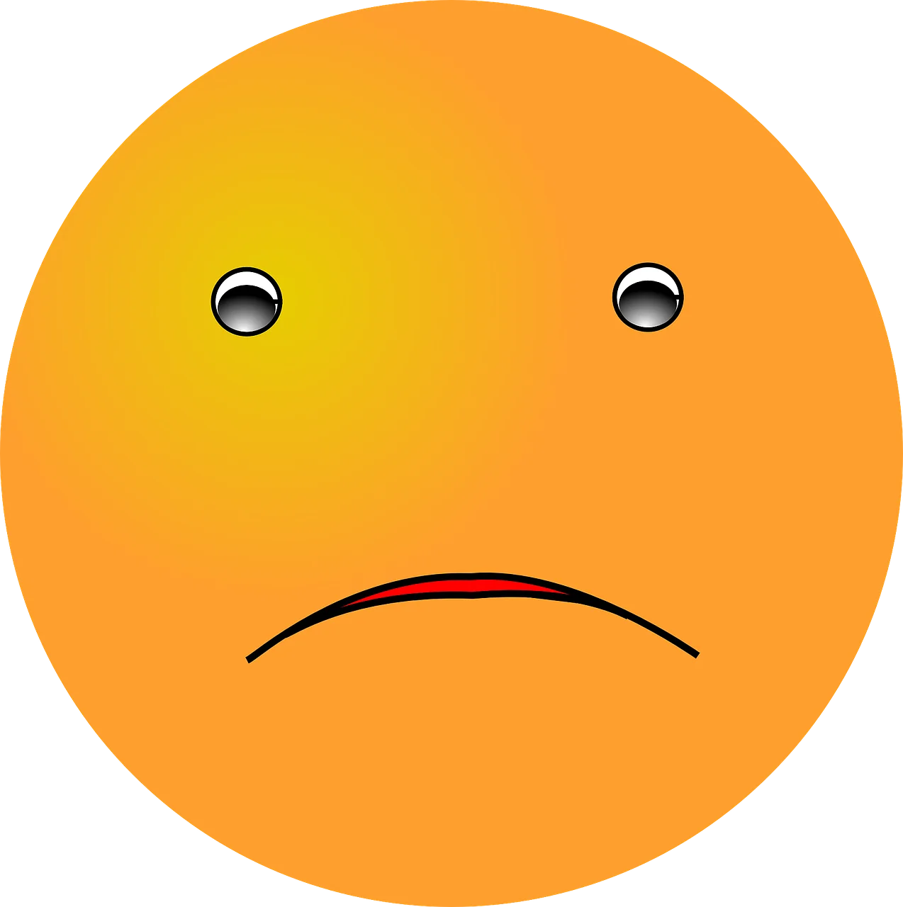 Melancholic Orange Emoji Clipart: Expressing Downcast Emotions with Simple Lines
