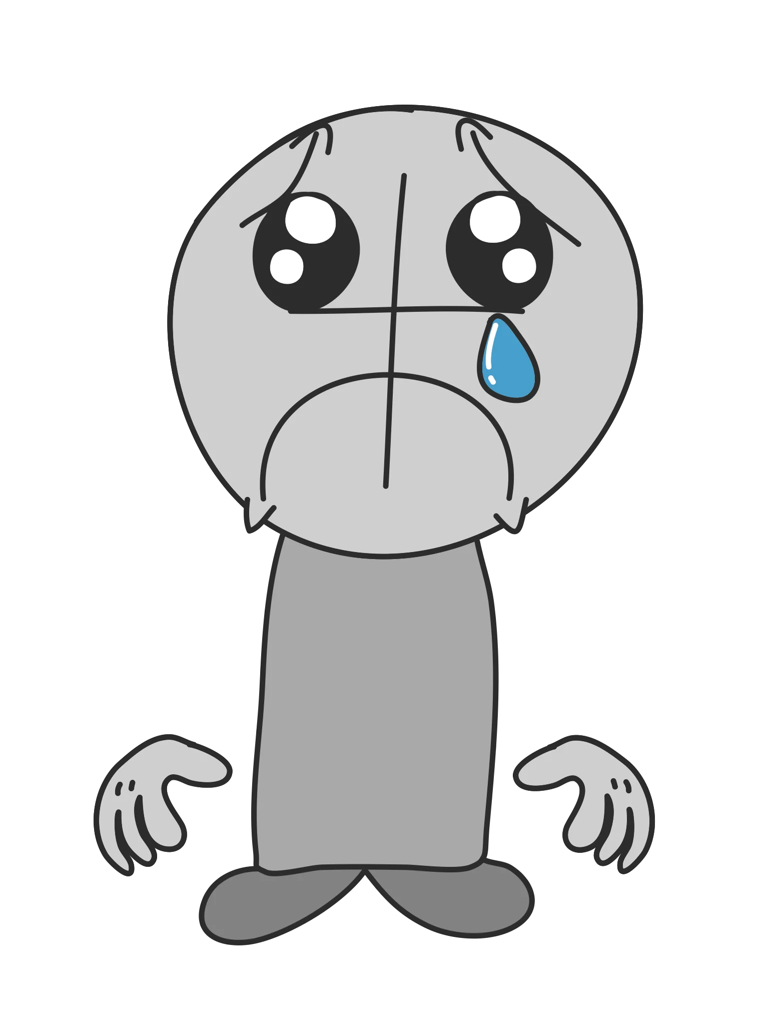 Melancholic Stick Figure Clipart Expressing Deep Emotional Sorrow and Dejection
