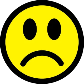 Melancholic Yellow Frowning Face Emoji Clipart - A Symbol of Sorrow and Disappointment