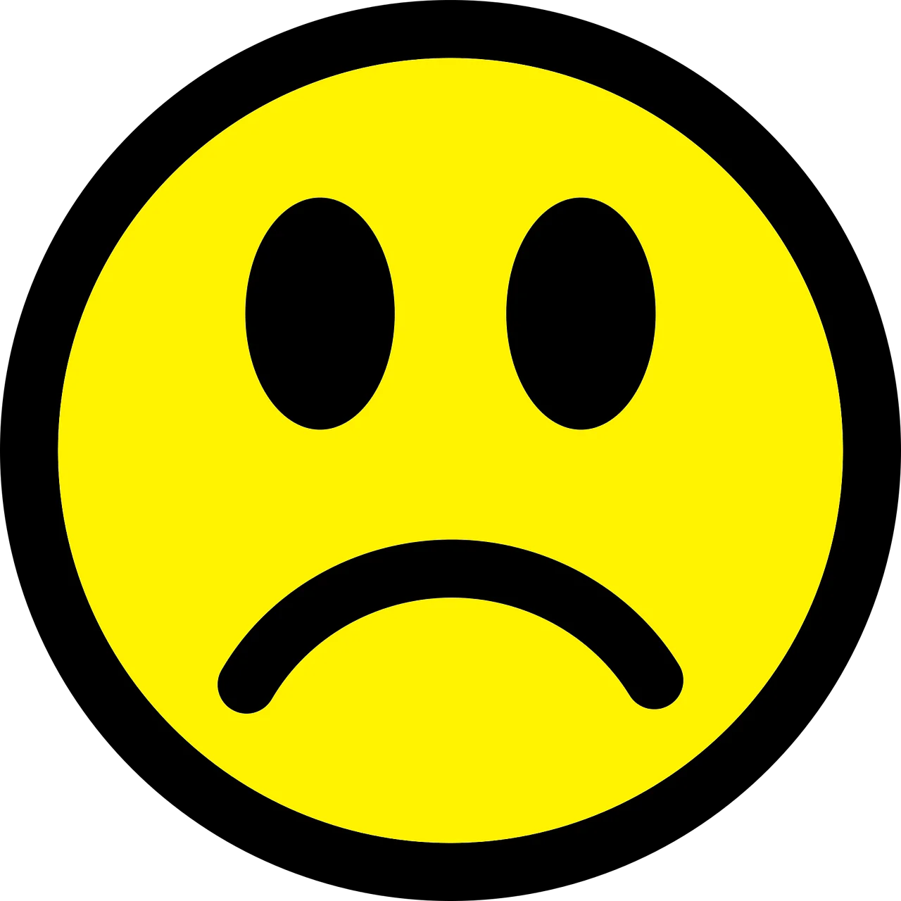 Melancholic Yellow Frowning Face Emoji Clipart - A Symbol of Sorrow and Disappointment
