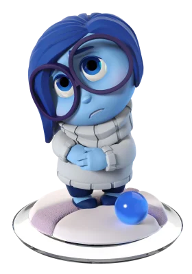 Melancholy Blue Character Pixar Animated Sadness Clipart Figurine