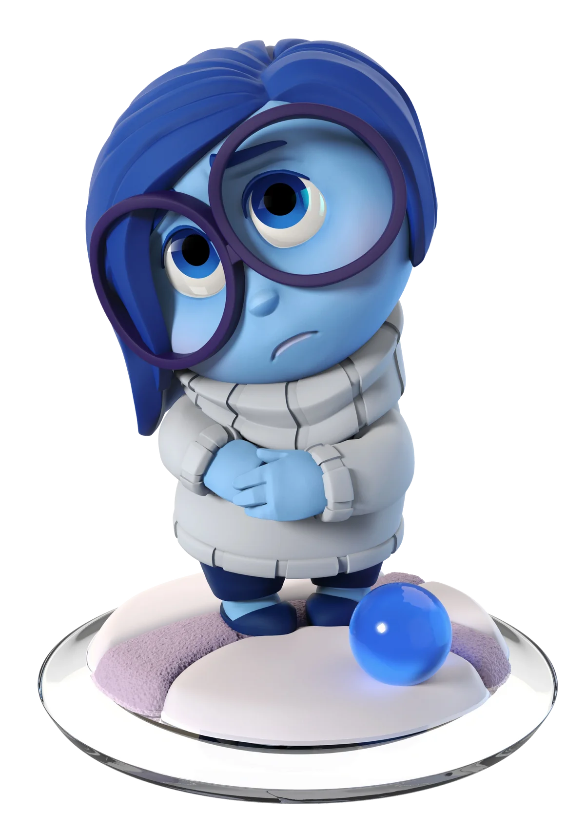 Melancholy Blue Character Pixar Animated Sadness Clipart Figurine
