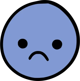 Melancholy Blue Emoji Clipart: A Simple Graphic Representation of Sorrow