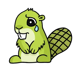 Melancholy Green Beaver Clipart: A Tearful Woodland Creature's Emotional Journey