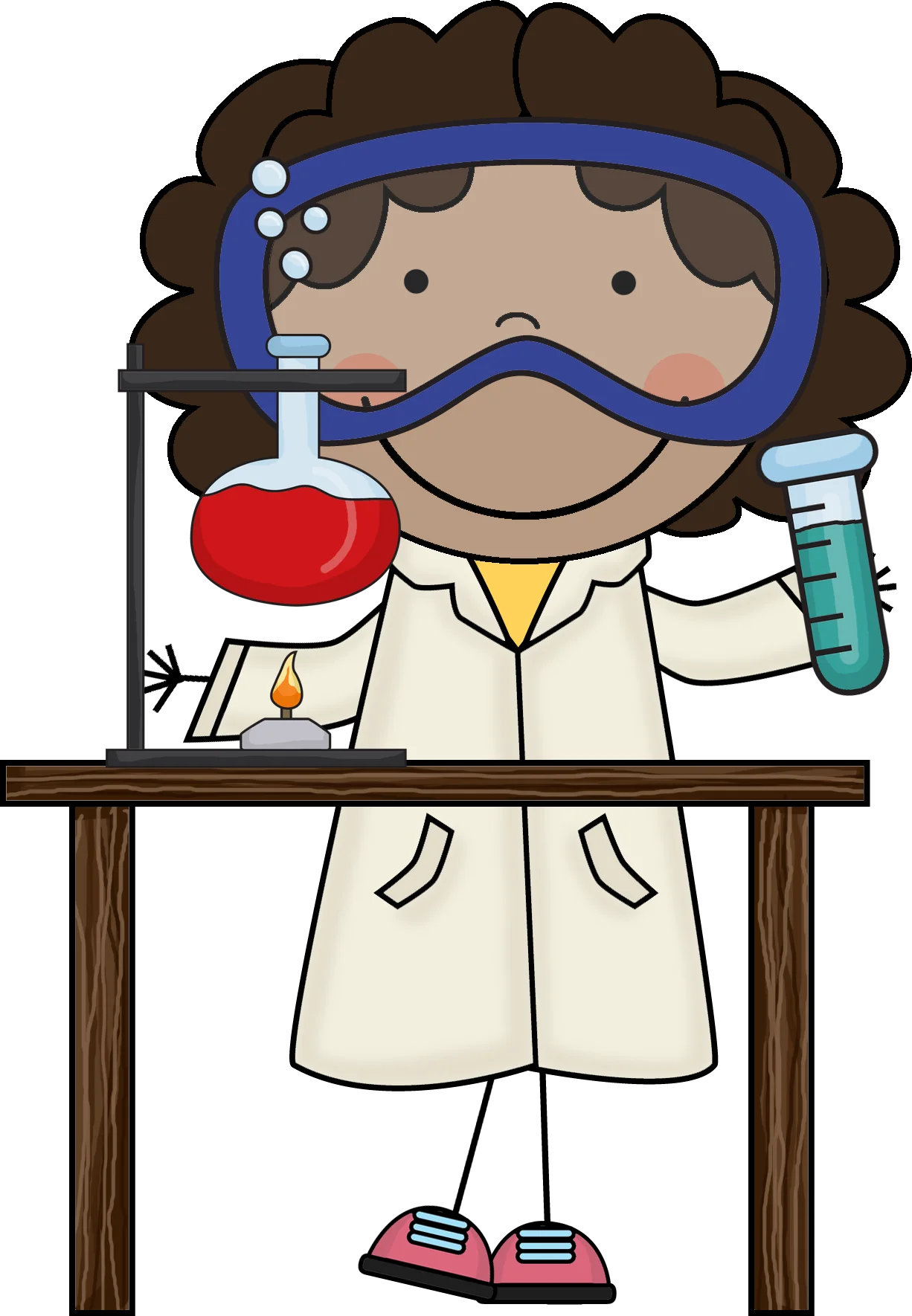 Playful Young Scientist Clipart: Exploring Chemistry with Curiosity and Joy