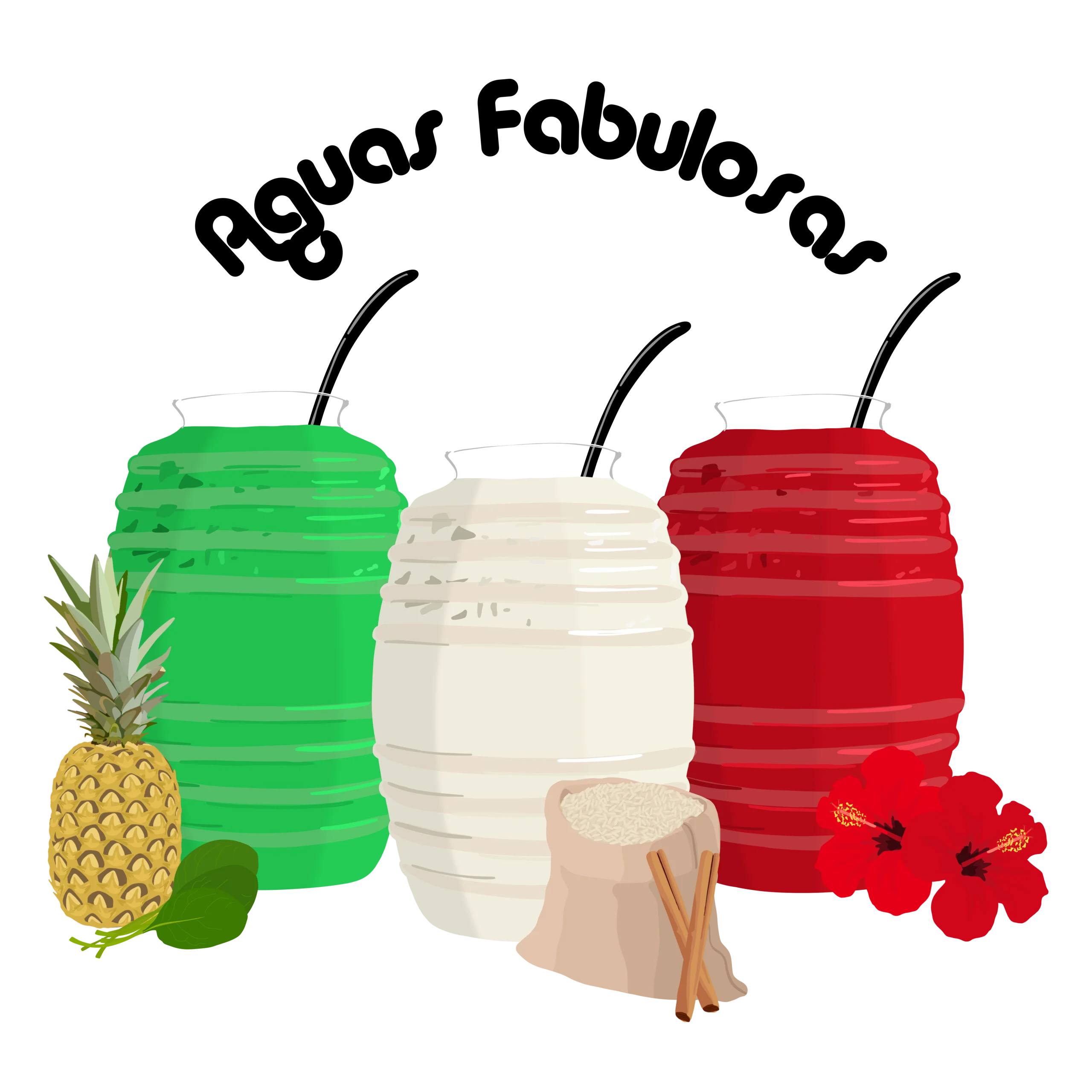 Refreshing Aguas Frescas Traditional Mexican Beverage Clipart Collection