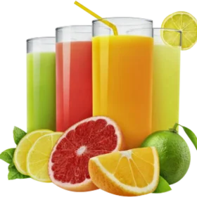 Refreshing Citrus Juices Clipart: A Colorful Array of Fresh Fruit Beverages